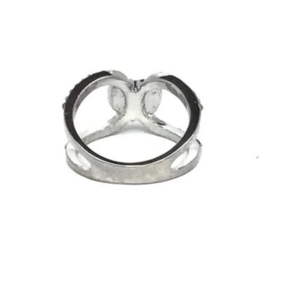 NEW Fashion Silver Crystal Heart Women's Ring Multiple Sizes 7, 8, 9 - Picture 4 of 7